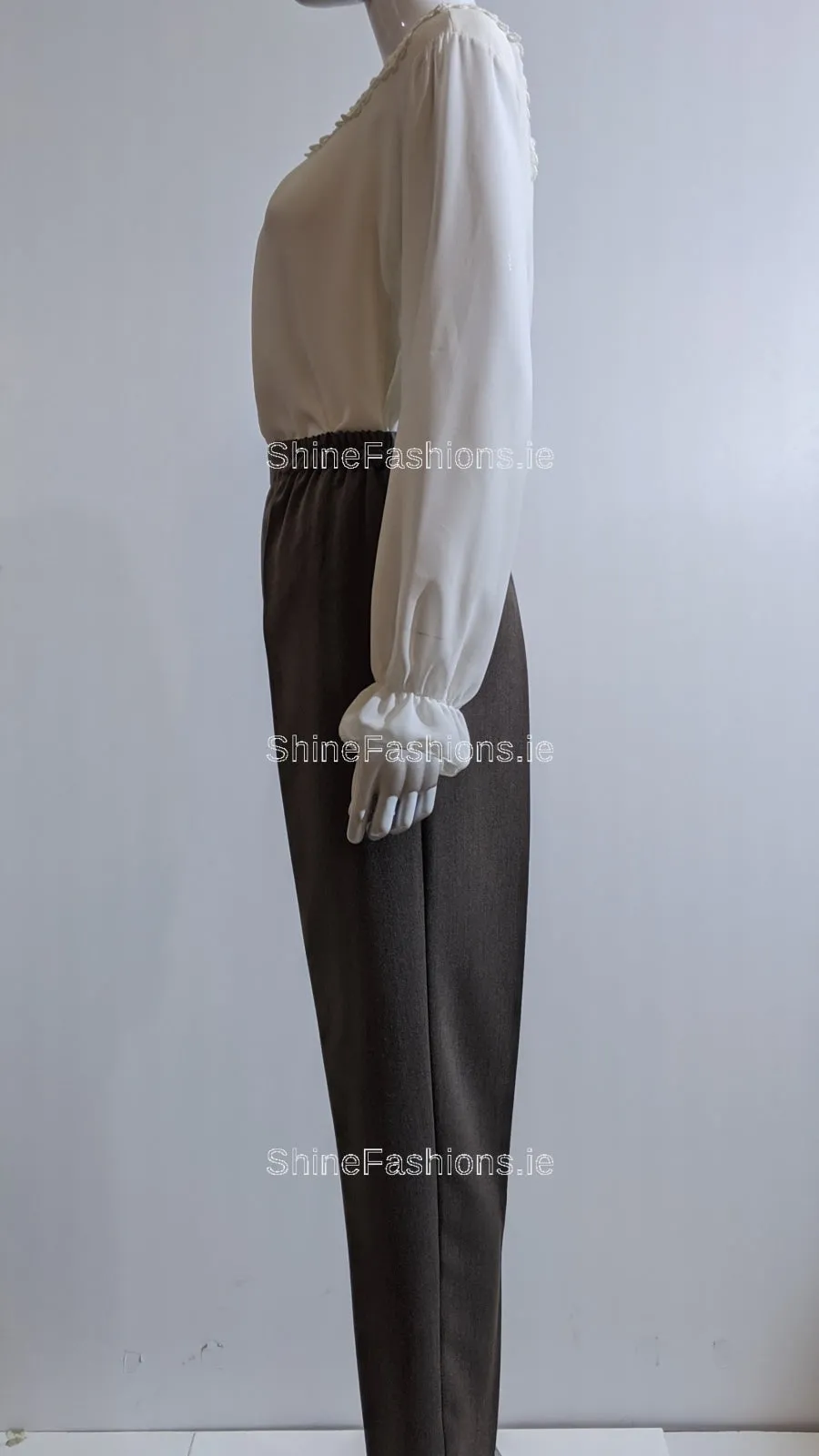 Taupe Fully Elasticated Waist Pocket Trouser
