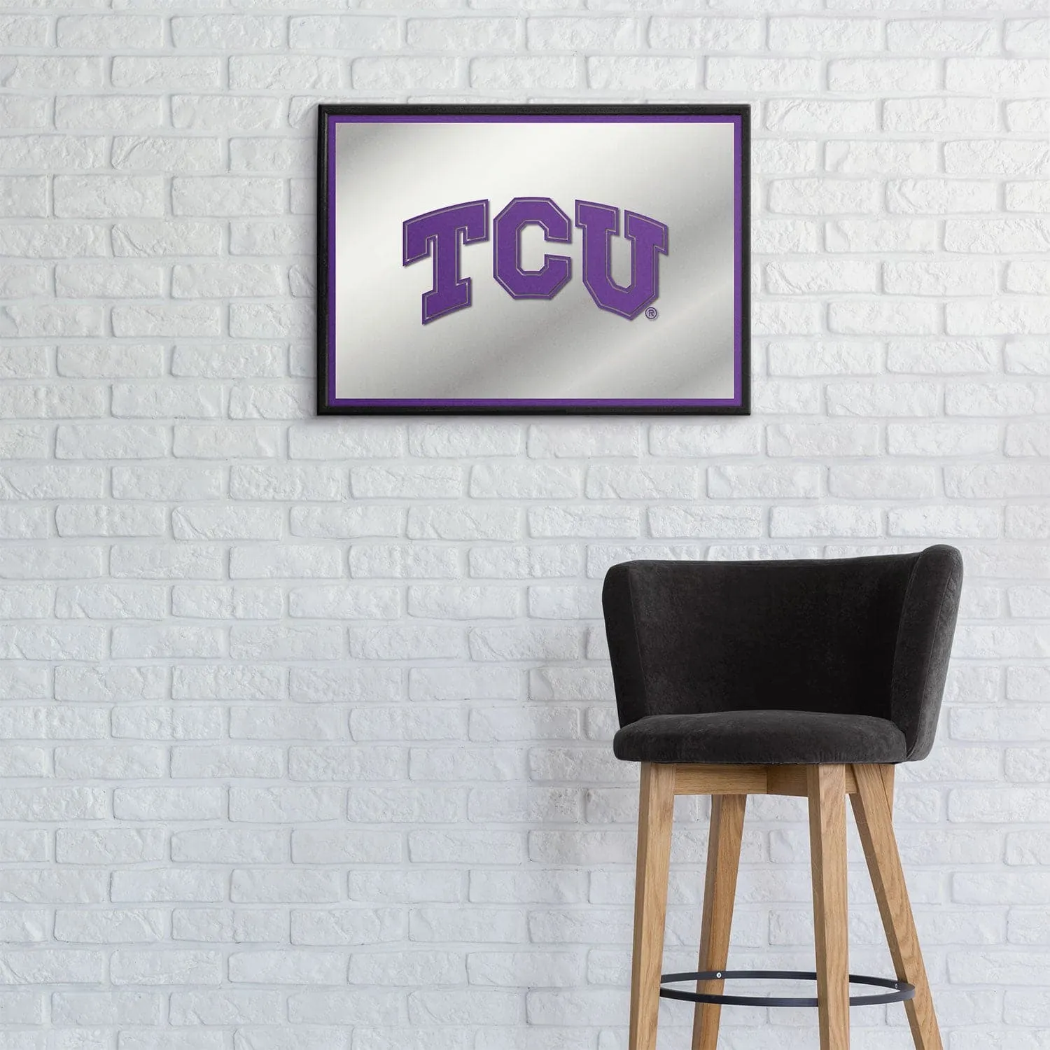 TCU Horned Frogs: Framed Mirrored Wall Sign