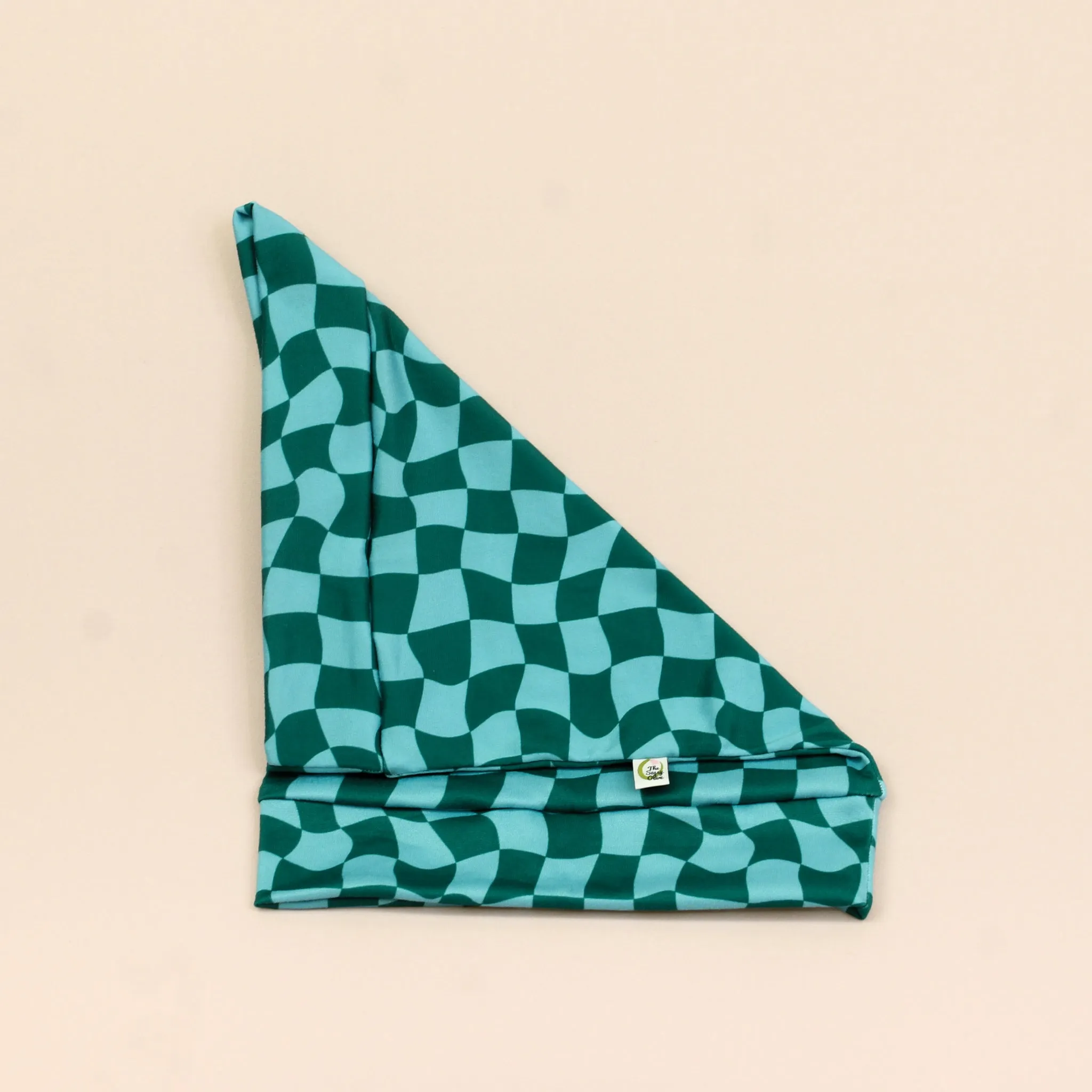 Teal Wavy Checker Boho Buff