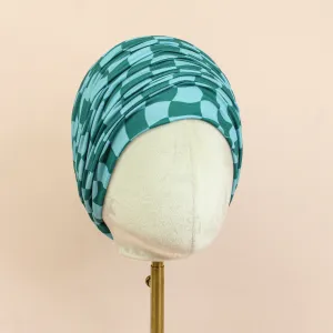 Teal Wavy Checker Boho Buff
