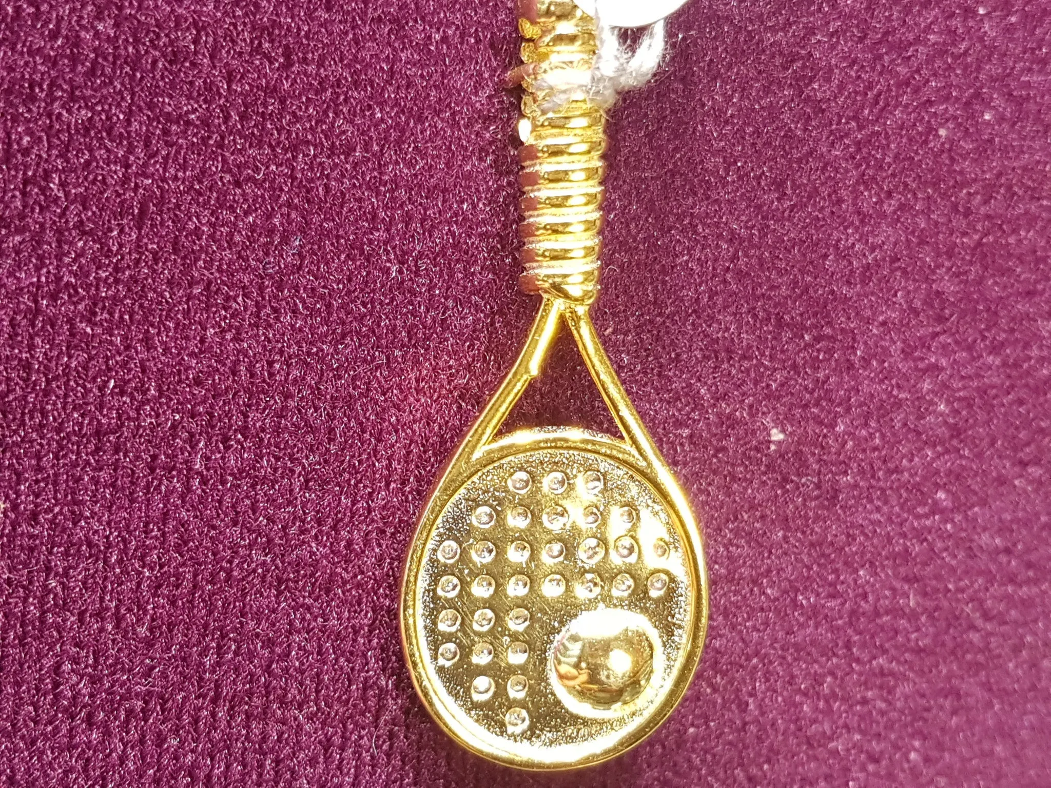 Tennis Racquet Pendant (Silver)