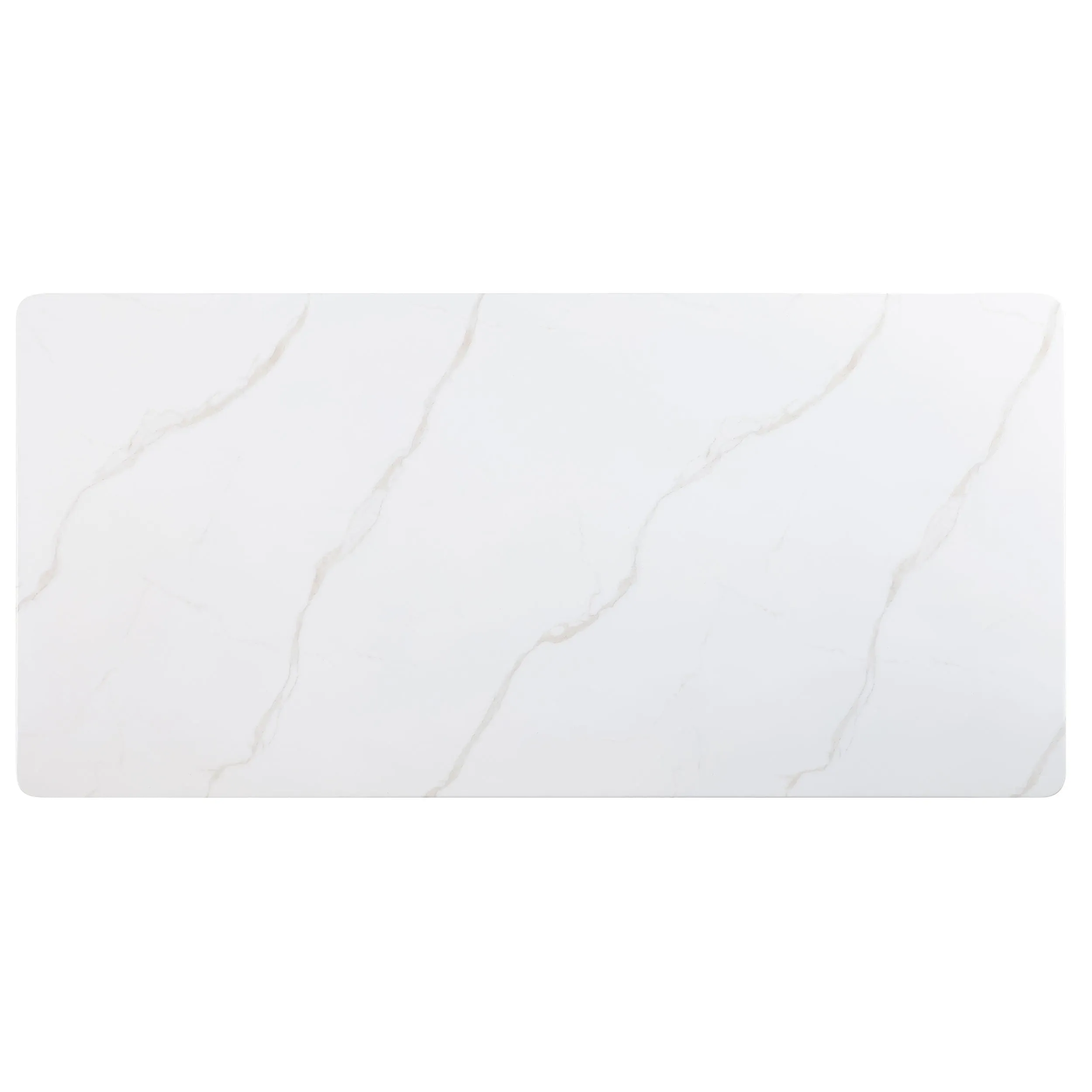 Tevlin Rectangular 79-inch Marble Top Dining Table White