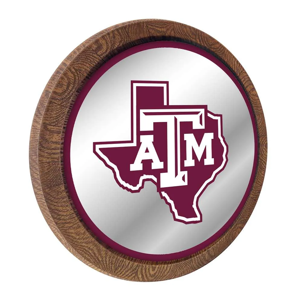 Texas A&M Aggies: Texas - "Faux" Barrel Top Mirrored Wall Sign