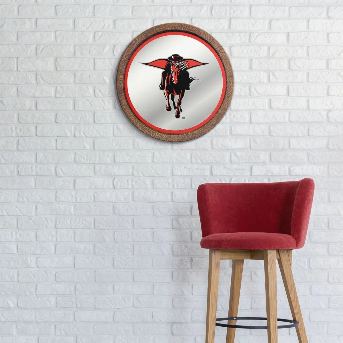 Texas Tech Red Raiders: Mascot - Mirrored Barrel Top Mirrored Wall Sign