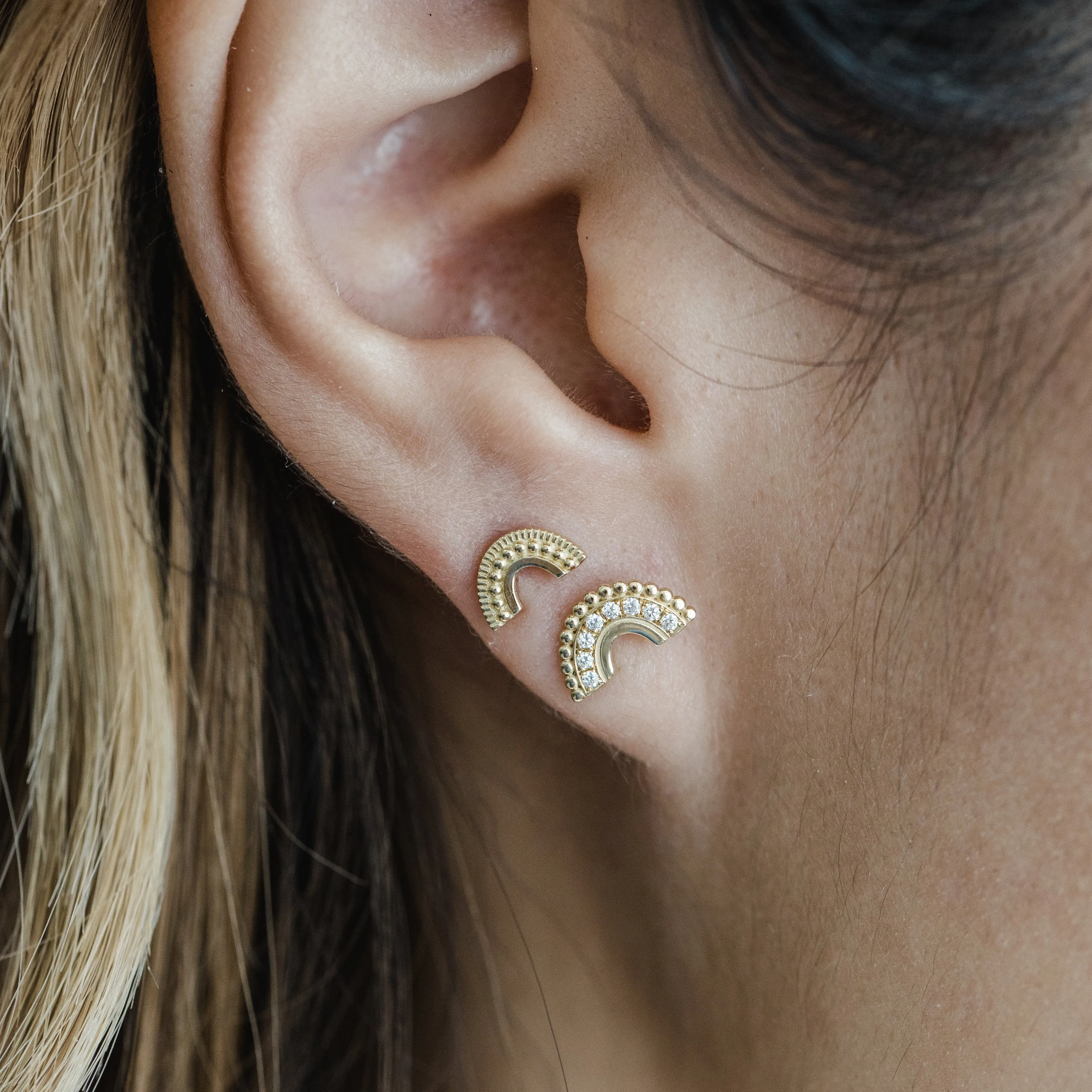 Textured Arc Earrings