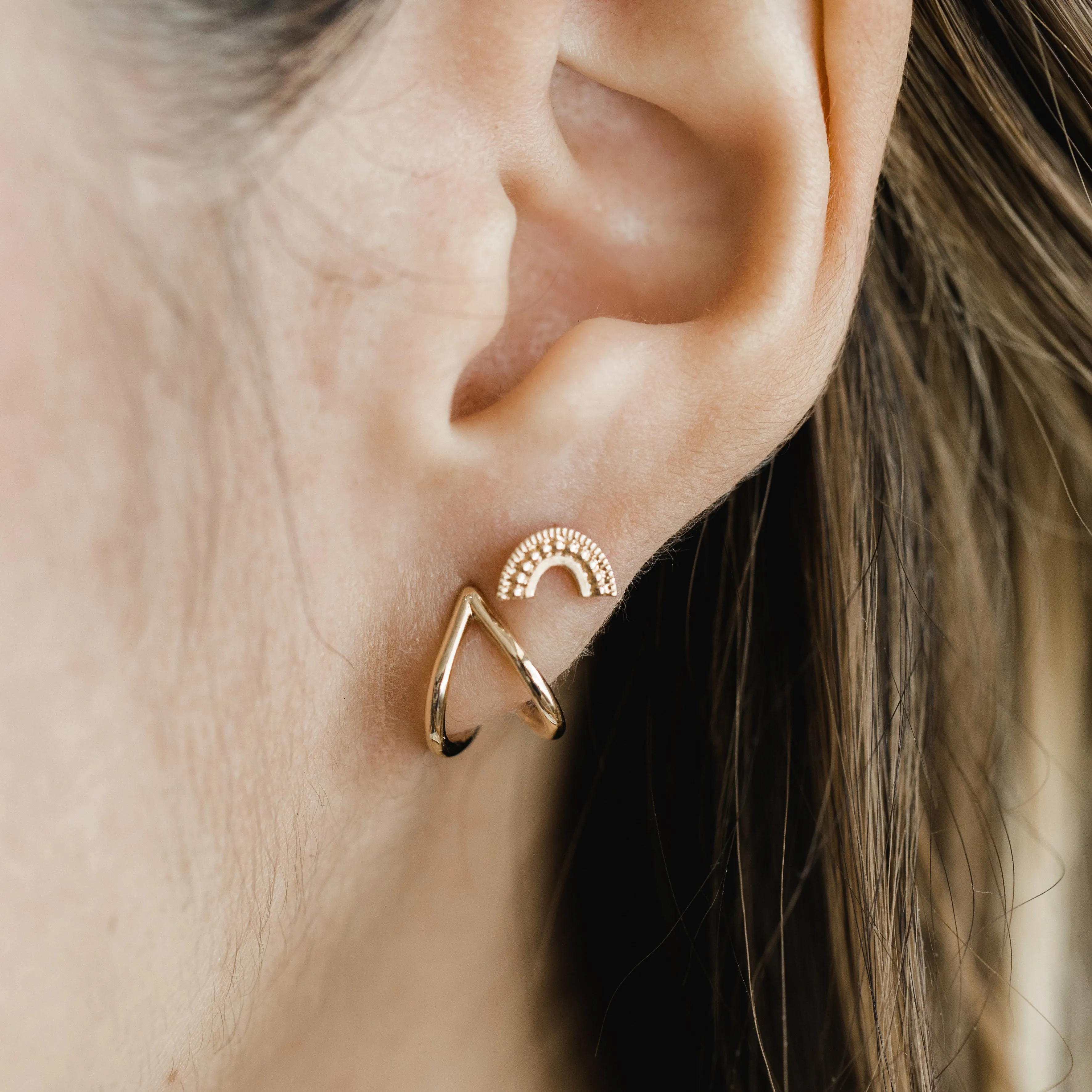 Textured Arc Earrings