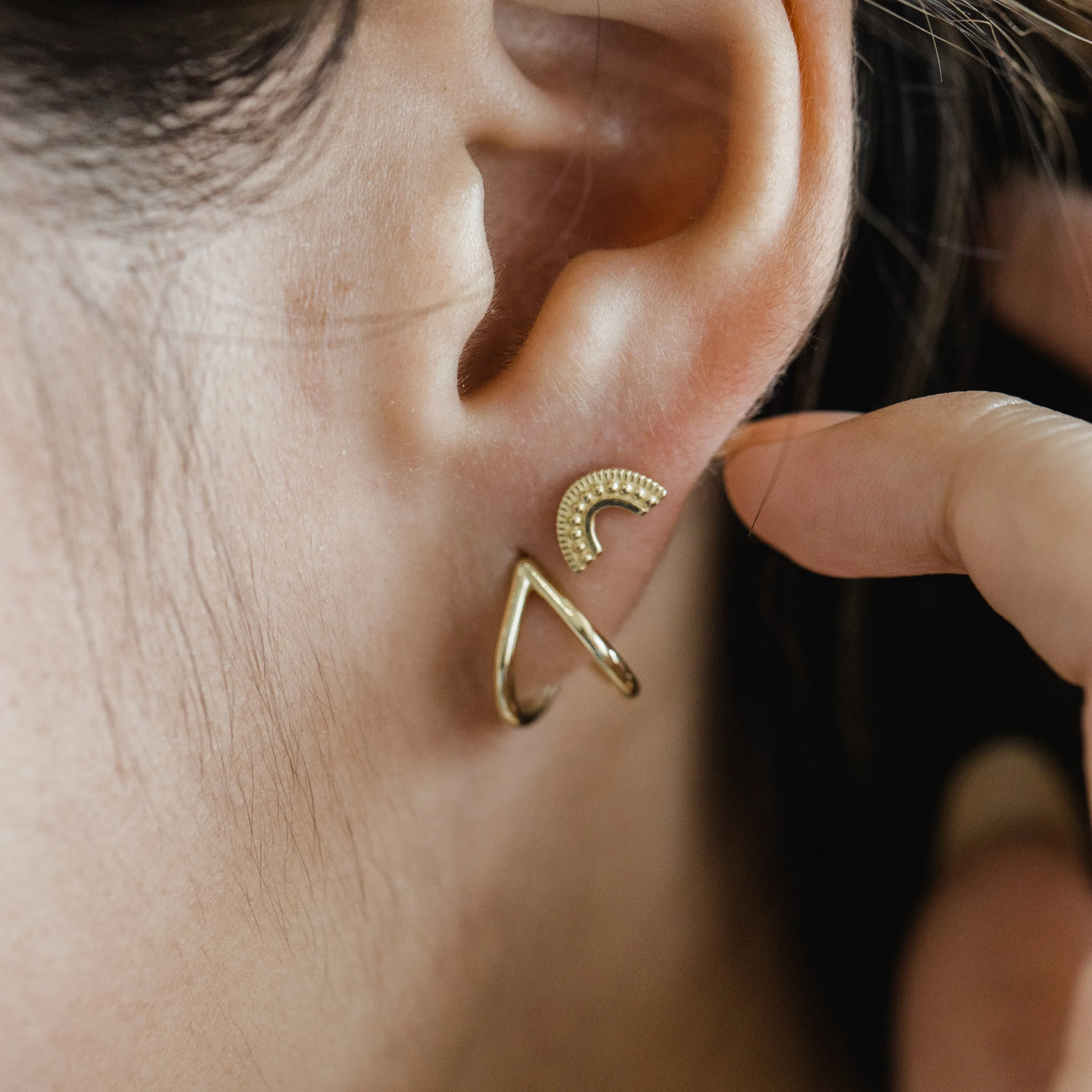 Textured Arc Earrings