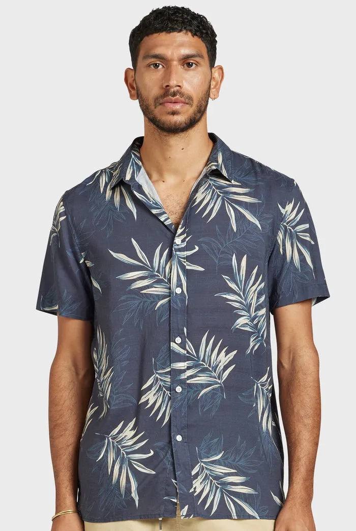 The Academy Brand Garner Short Sleeve Shirt - Navy
