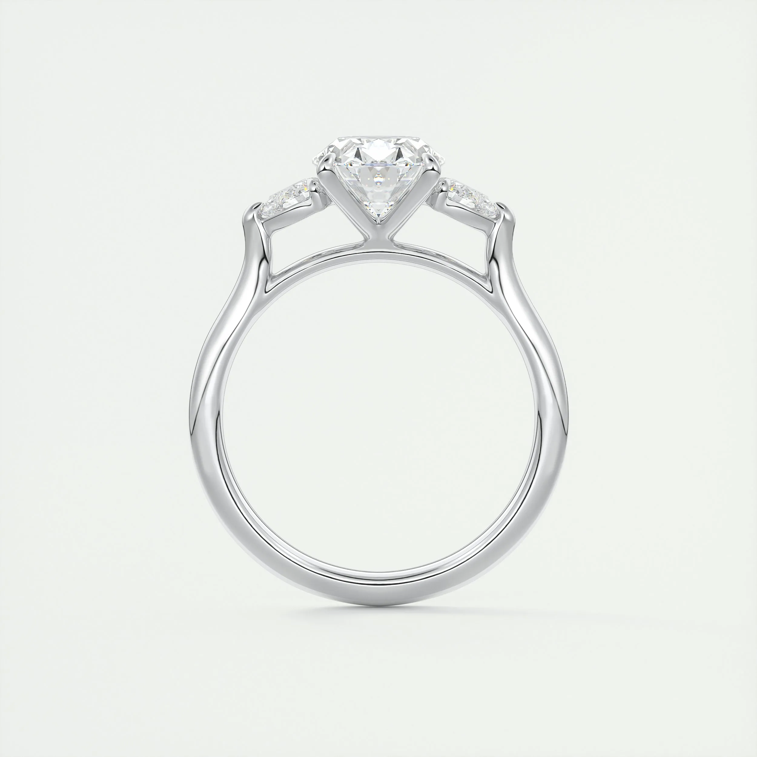 The Cathedral Three Stone | Oval