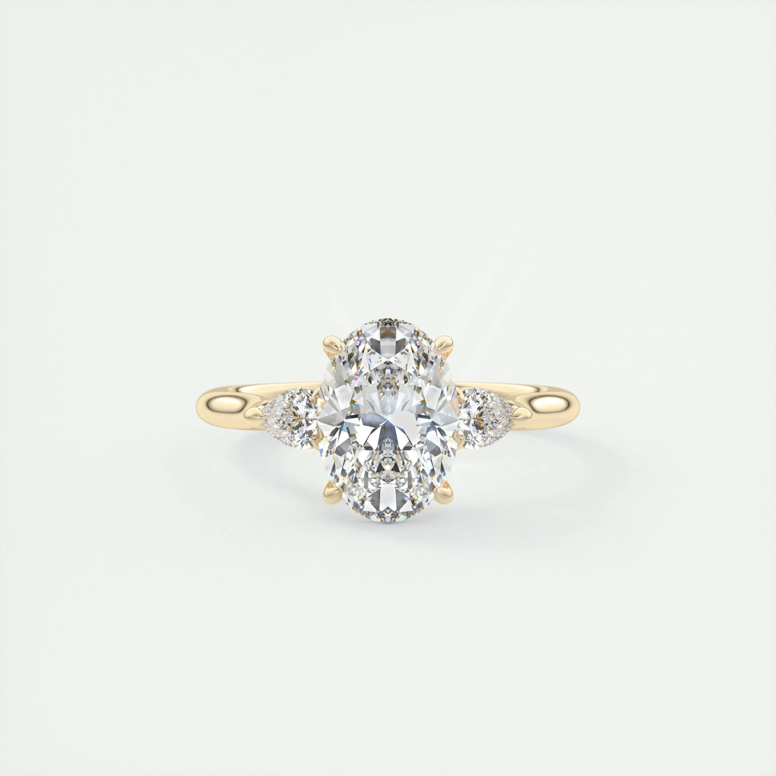The Cathedral Three Stone | Oval