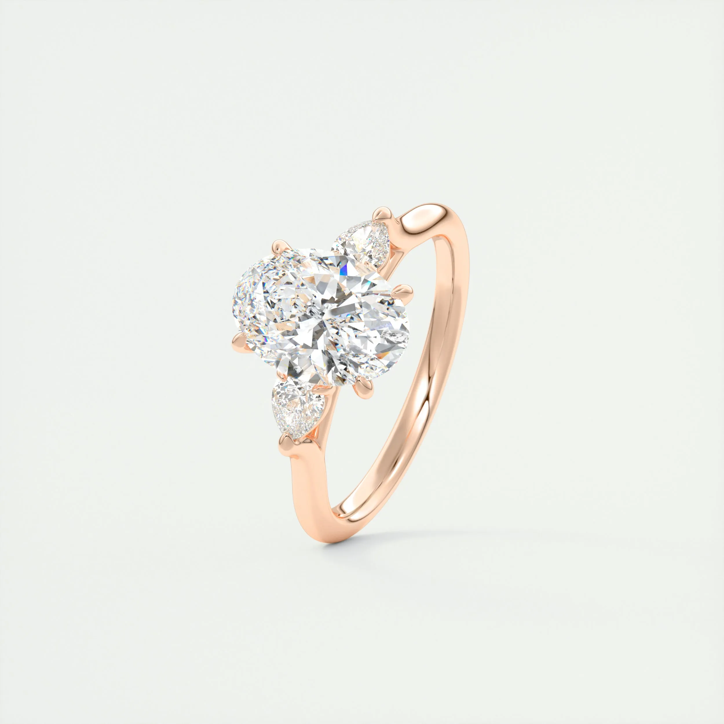 The Cathedral Three Stone | Oval