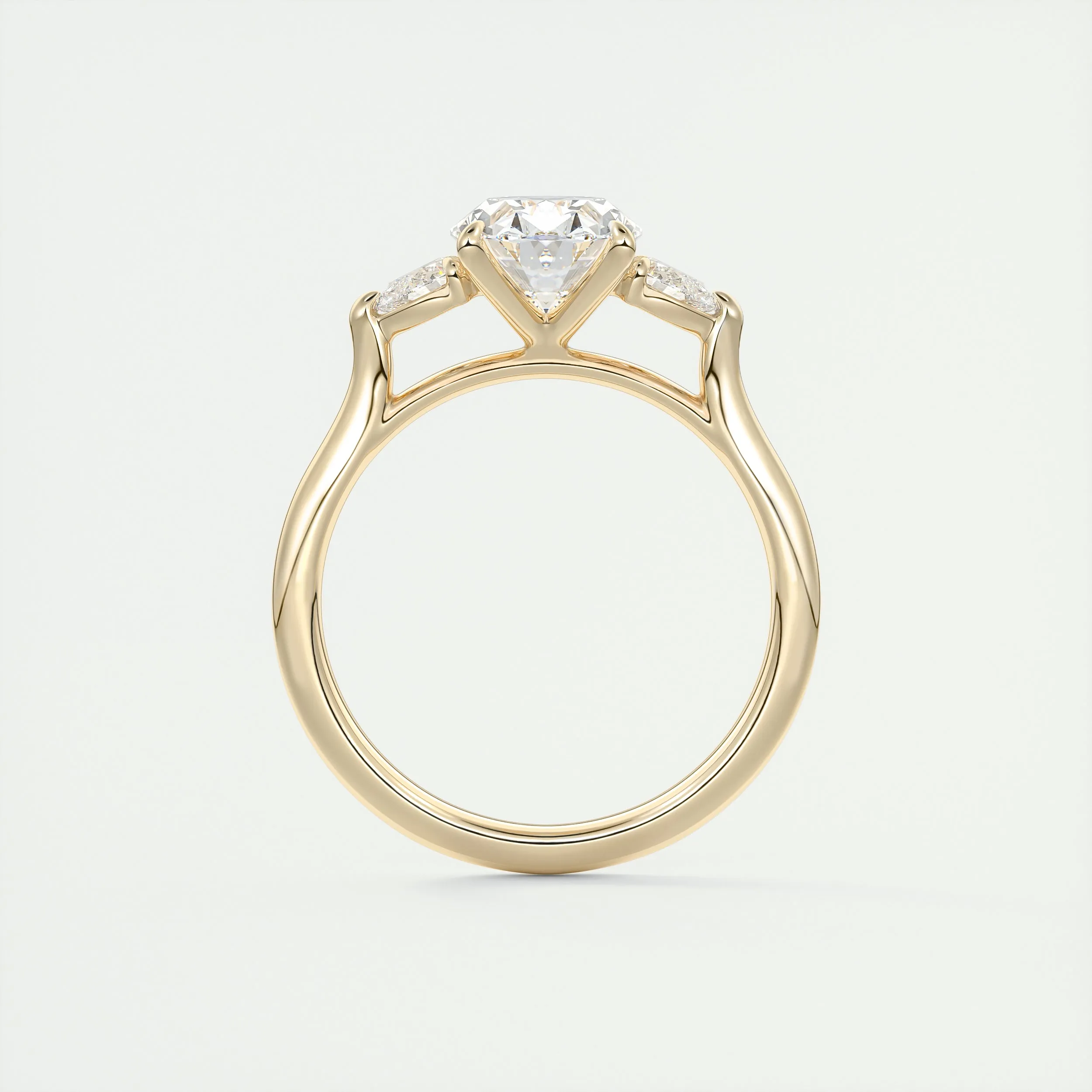 The Cathedral Three Stone | Oval