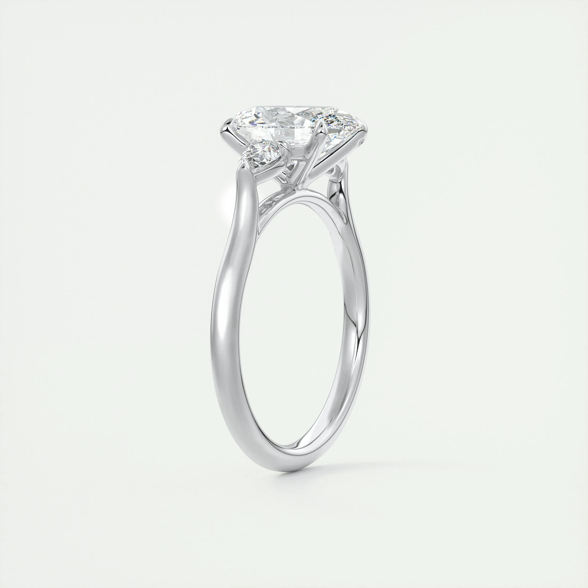 The Cathedral Three Stone | Oval