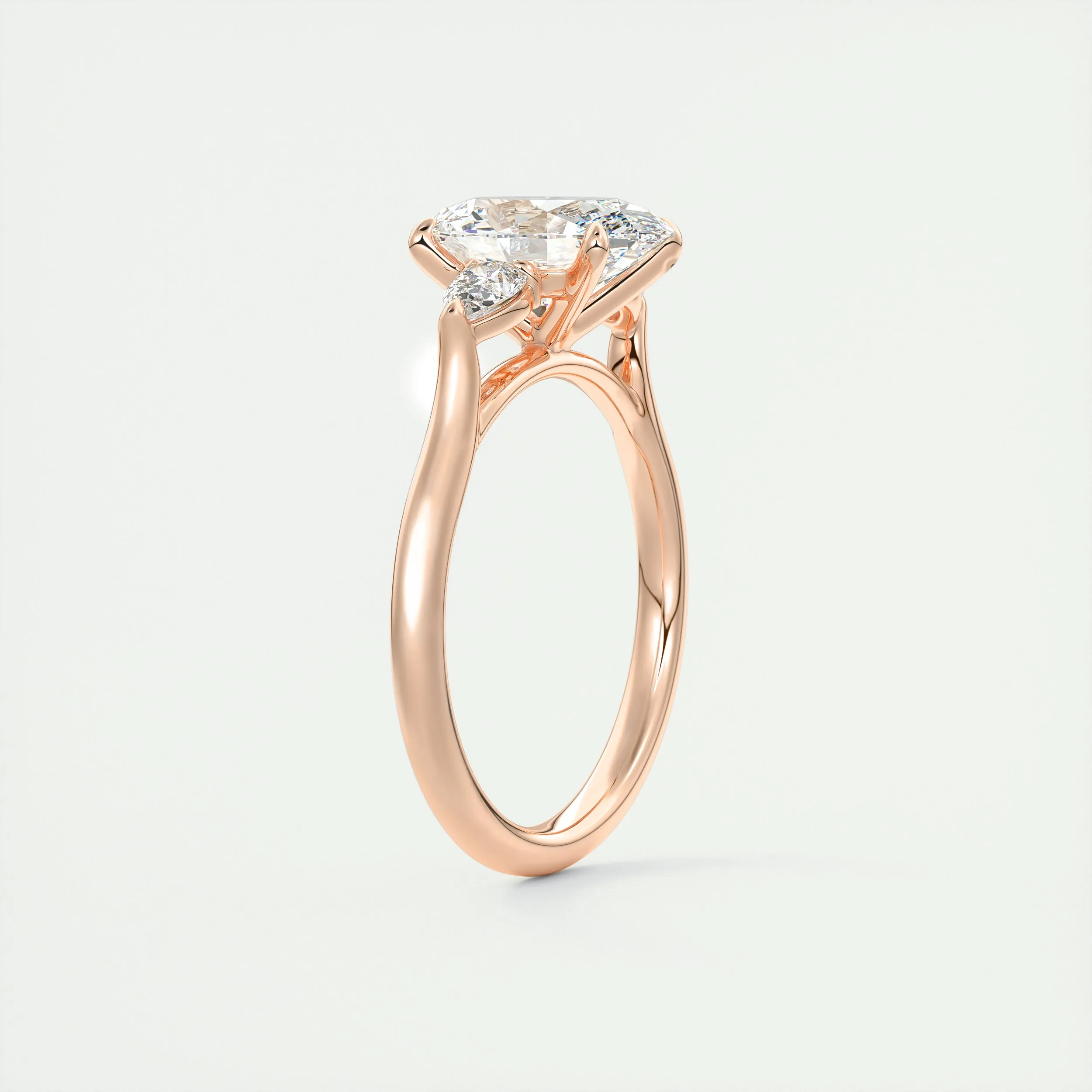 The Cathedral Three Stone | Oval