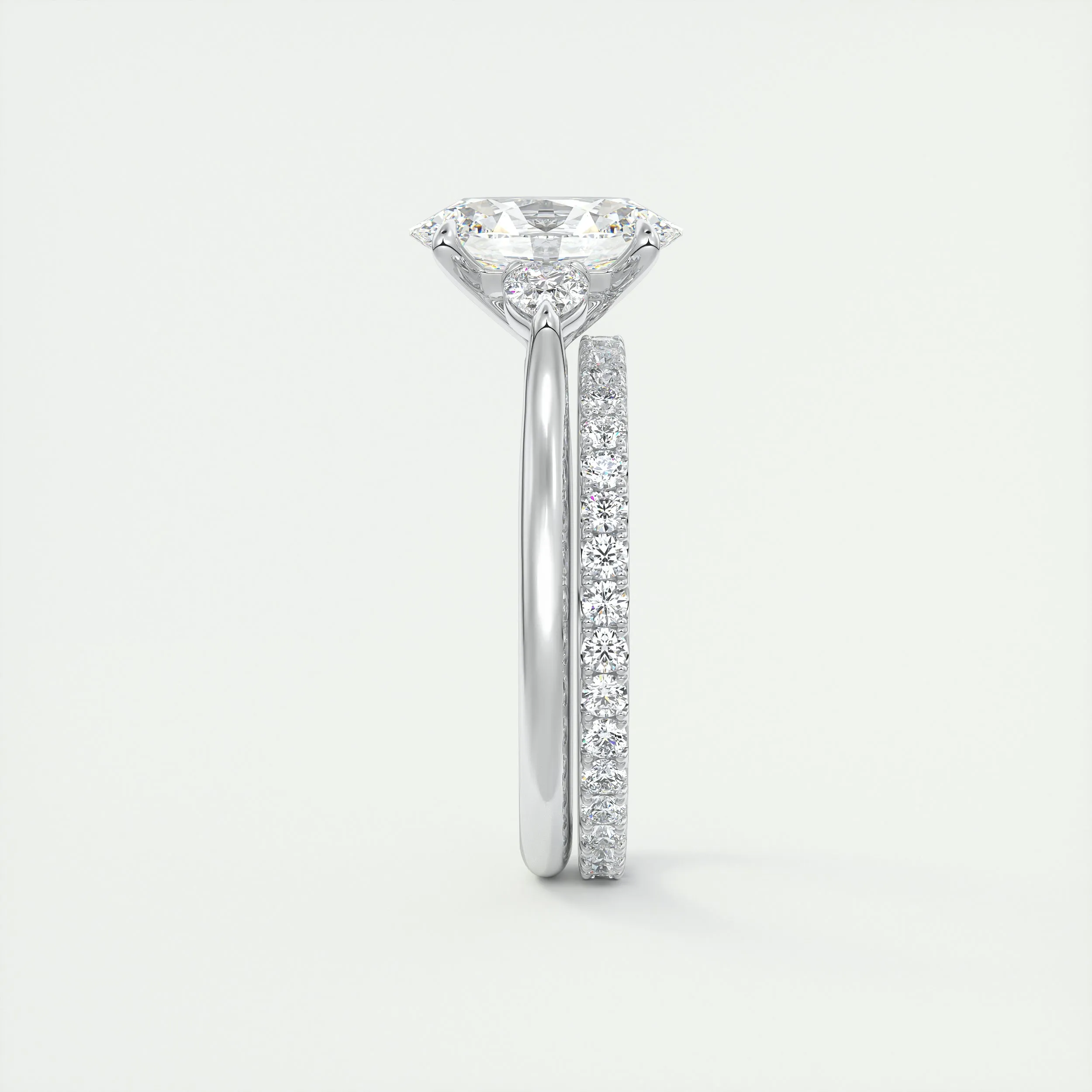 The Cathedral Three Stone | Oval