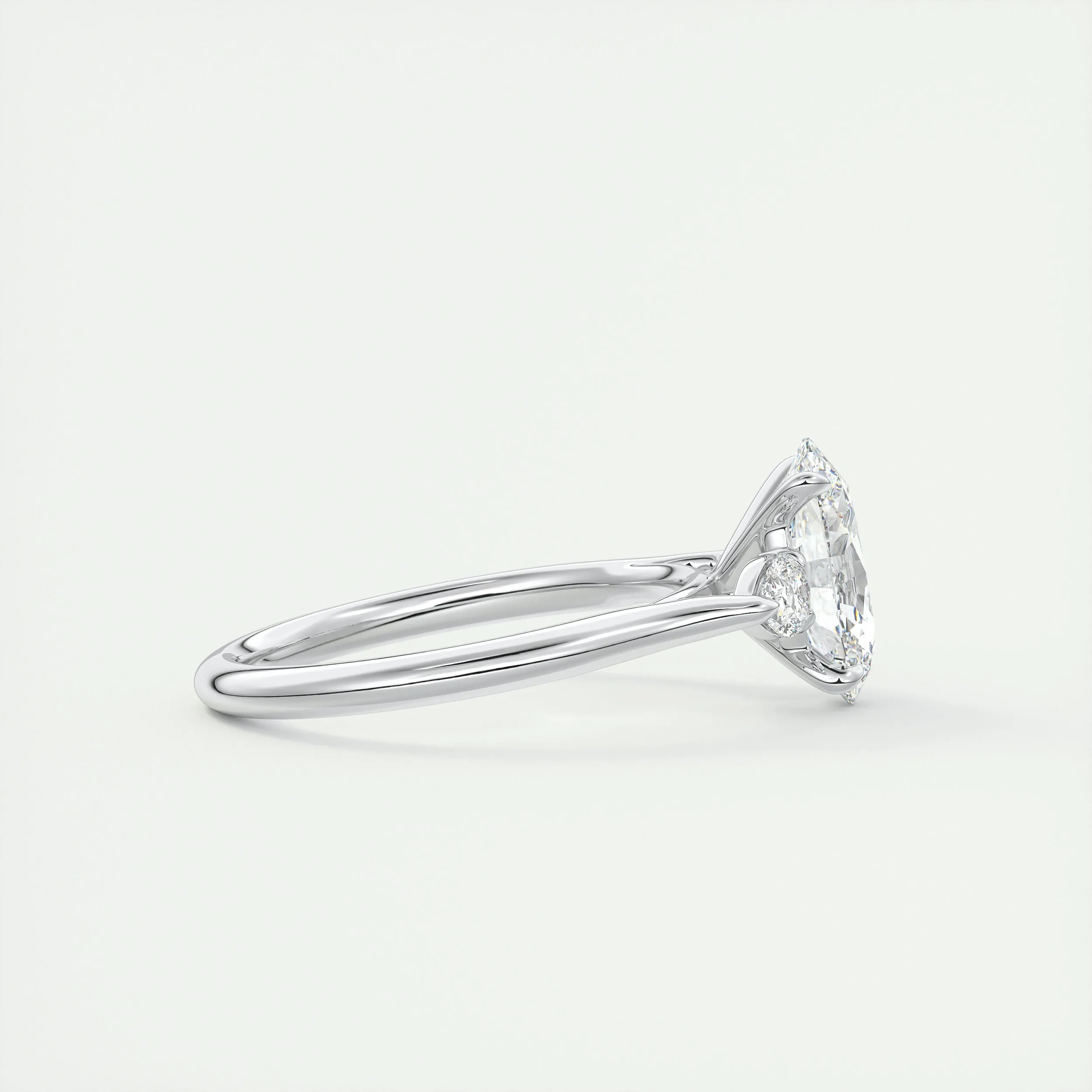 The Cathedral Three Stone | Oval