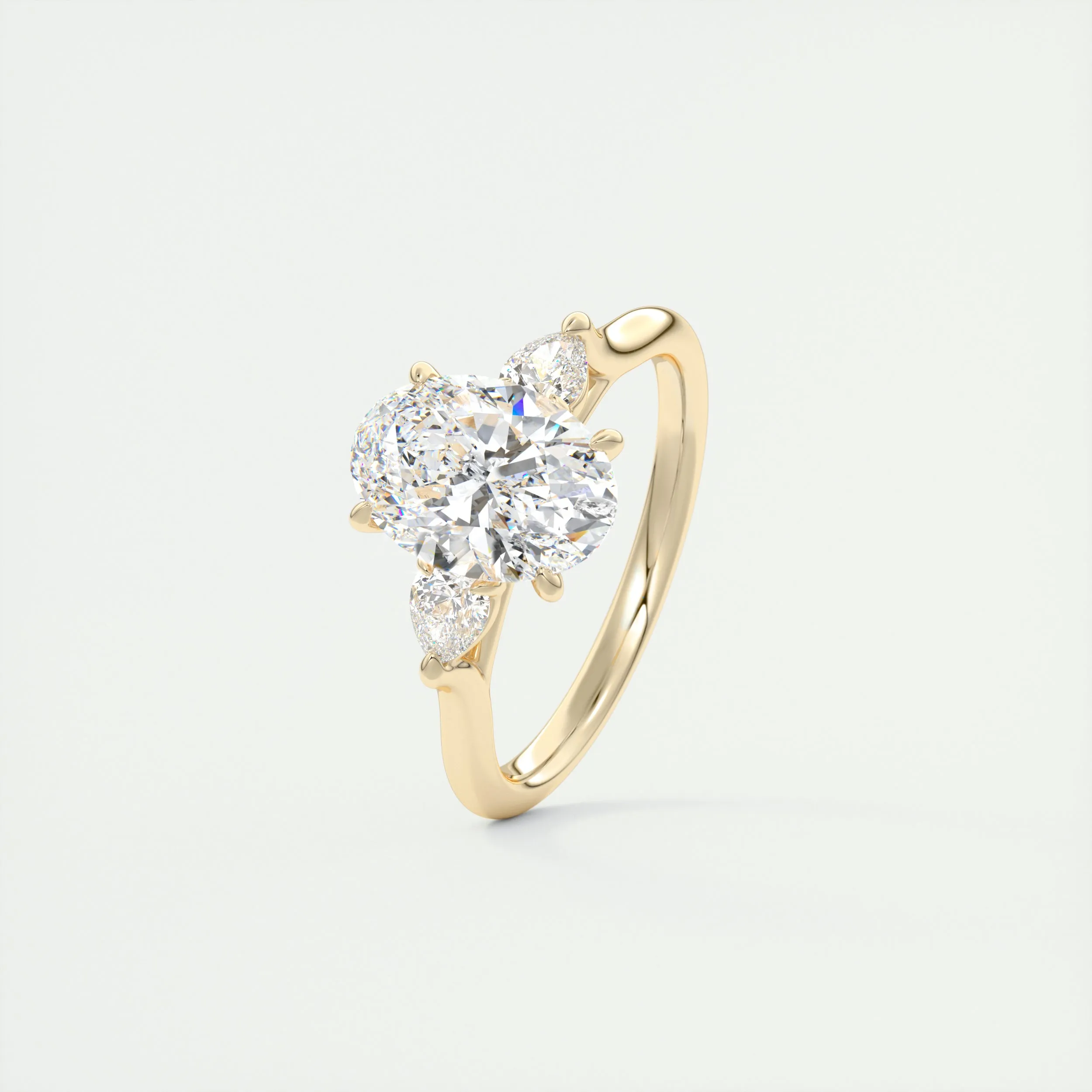 The Cathedral Three Stone | Oval