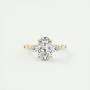 The Cathedral Three Stone | Oval