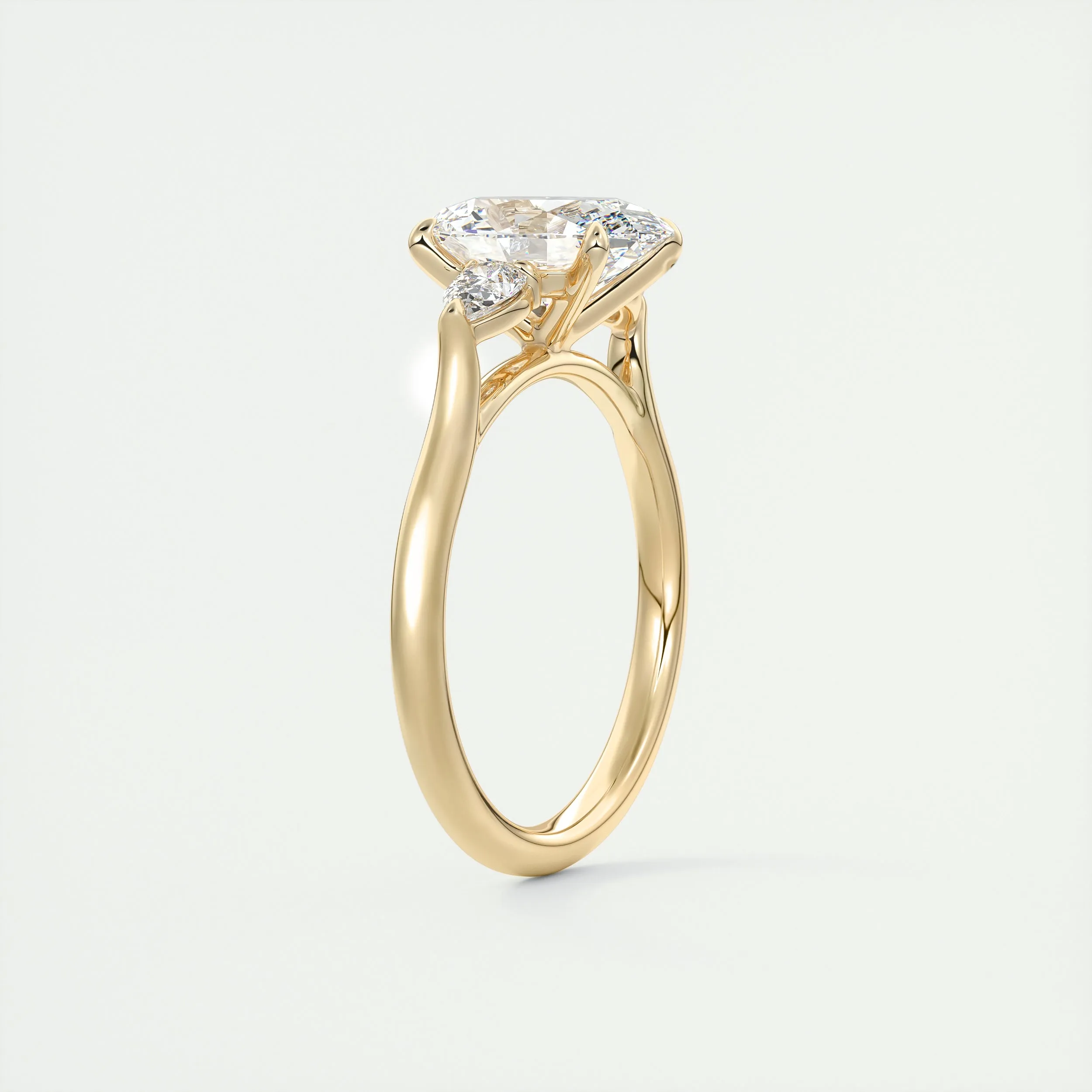 The Cathedral Three Stone | Oval