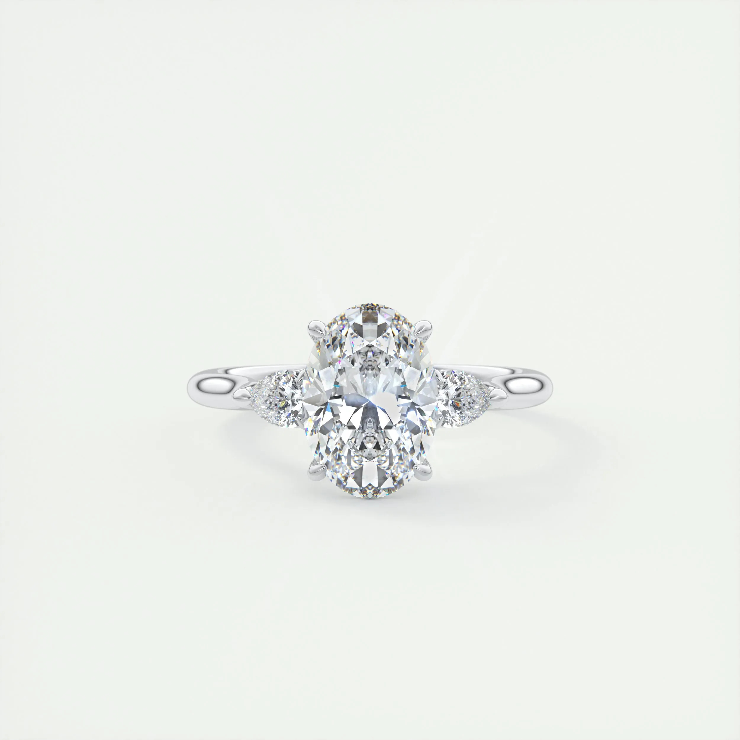 The Cathedral Three Stone | Oval