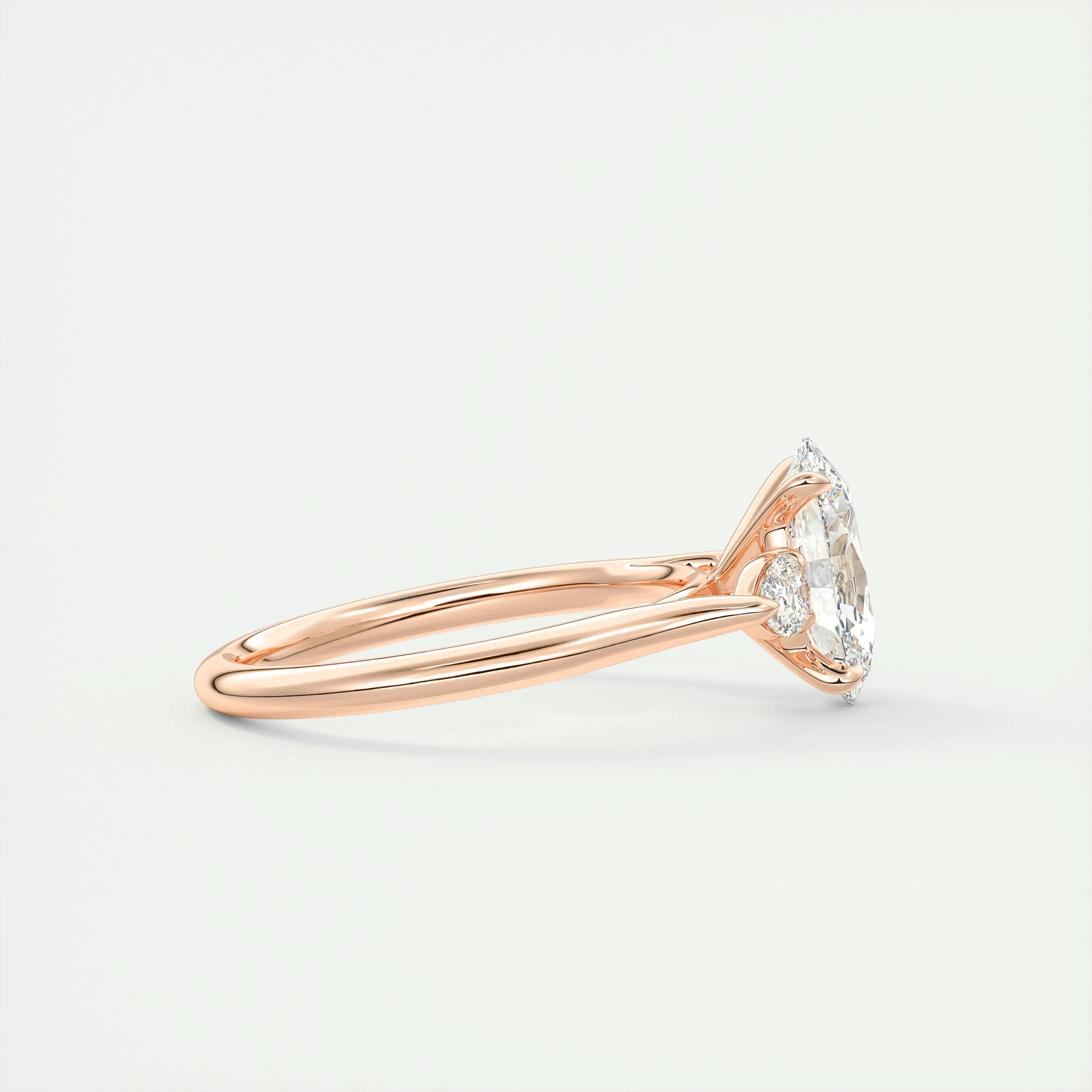 The Cathedral Three Stone | Oval