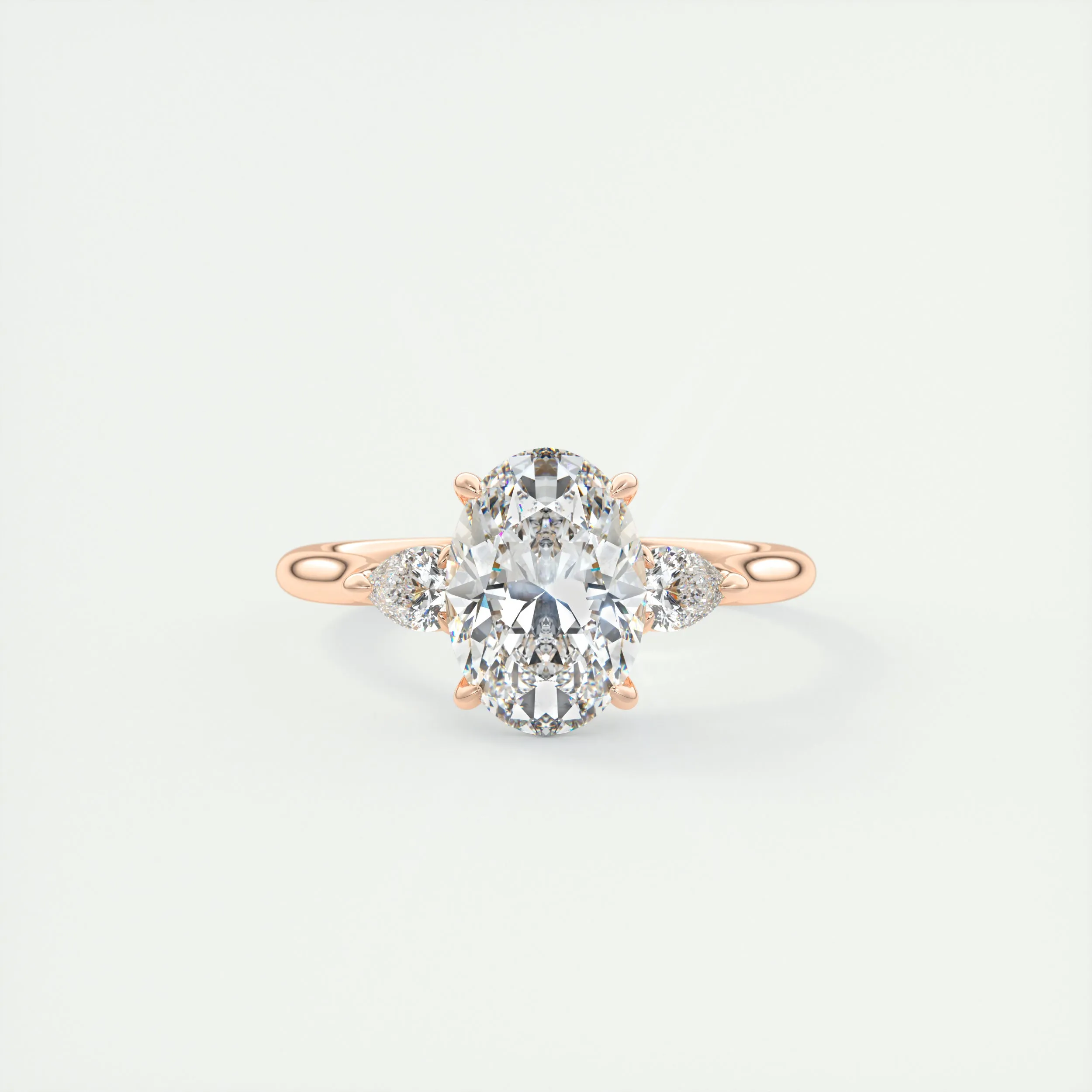 The Cathedral Three Stone | Oval