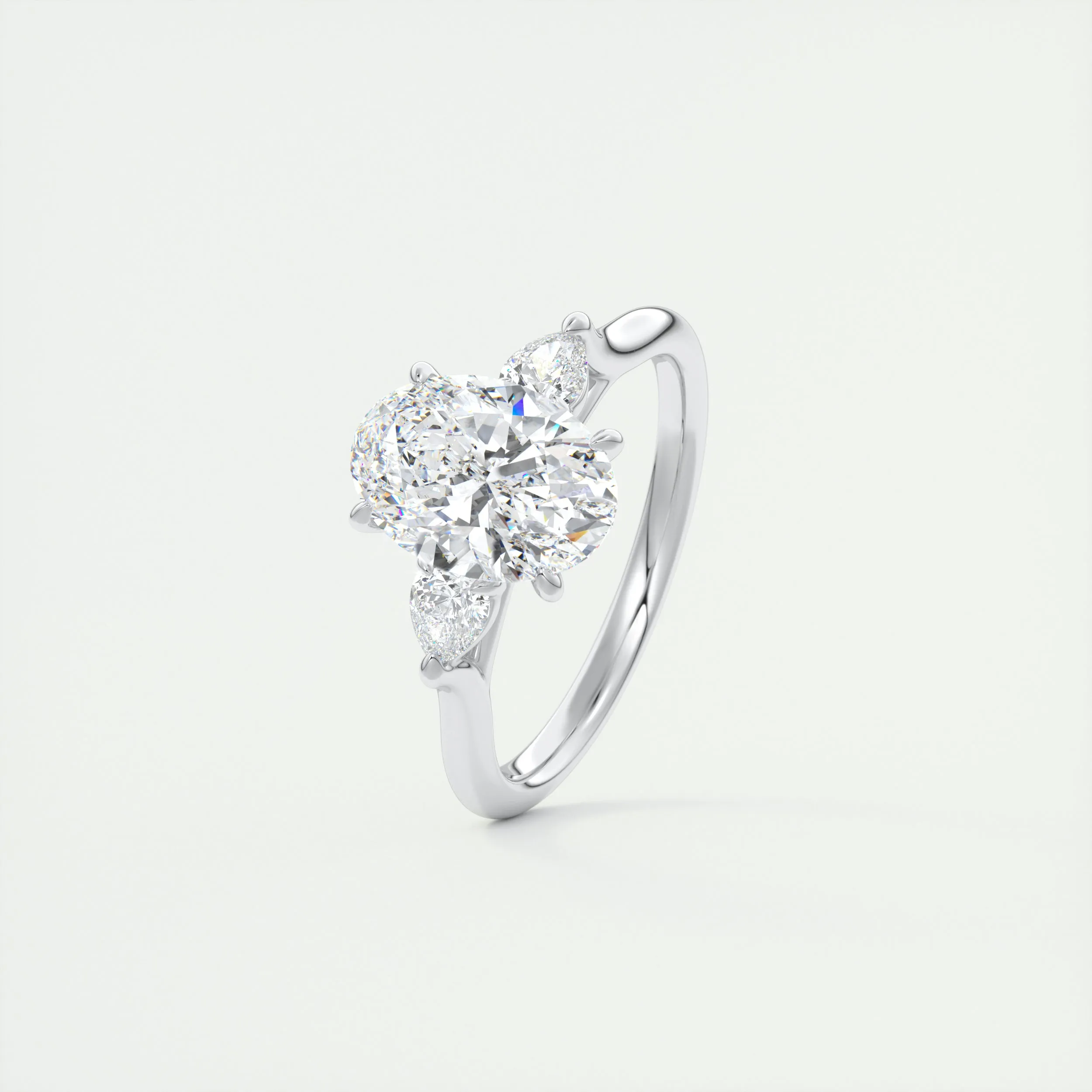 The Cathedral Three Stone | Oval