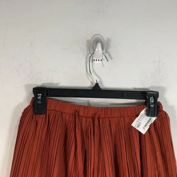 The Impeccable Pig Pleated Tassel Tie Waist Short, Size S - Rust Women's