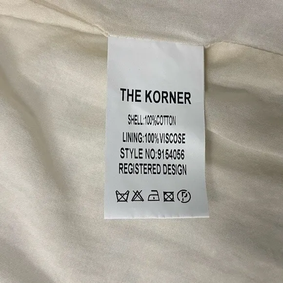 The Korner Single Breasted Long Sleeve Blue Cream Red Geometric Print Blazer Sm