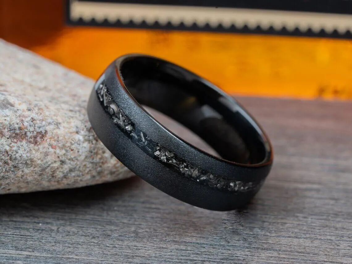 The Noir | Men's Meteorite Ring