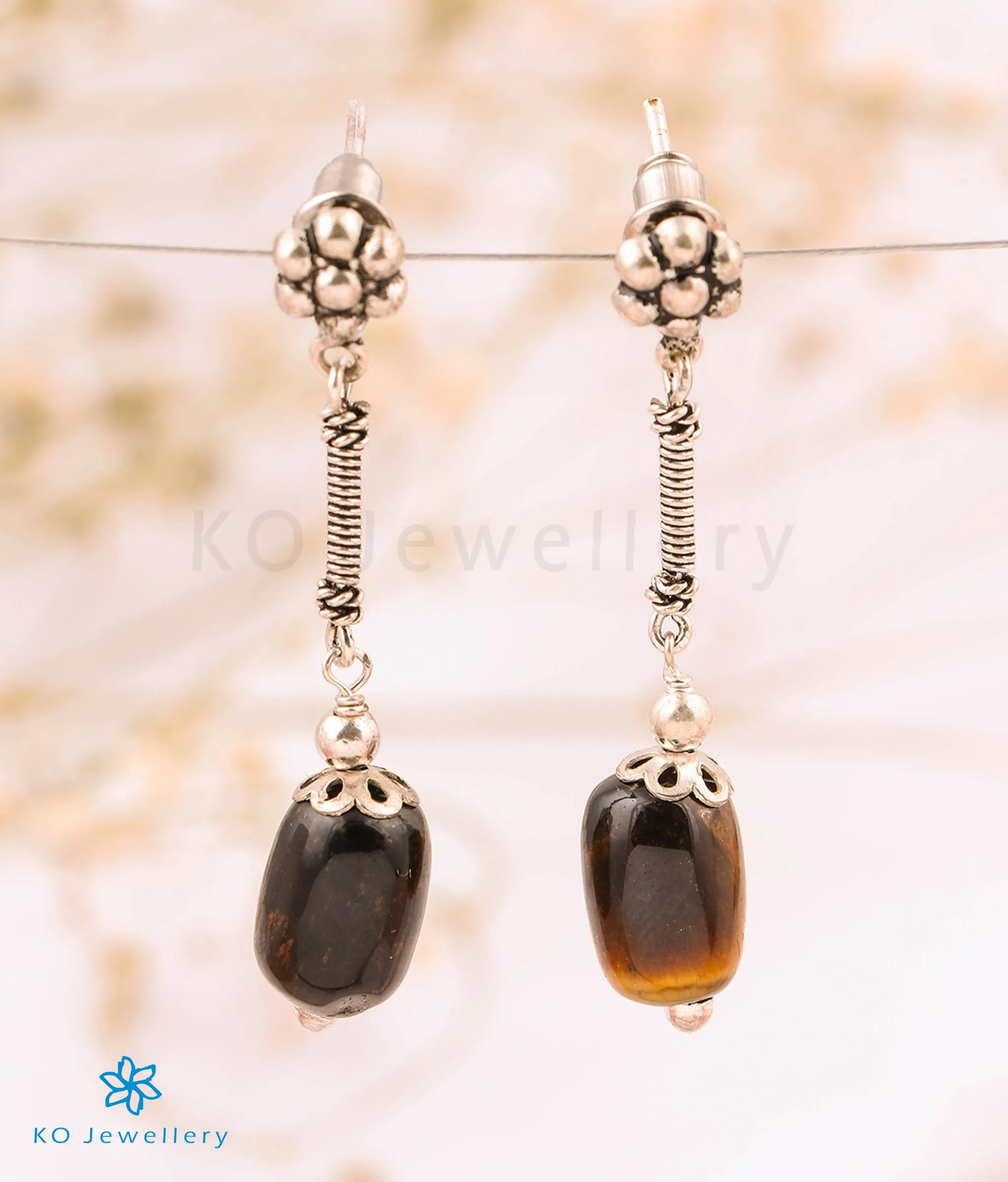 The Tigereye Silver Gemstone Earring