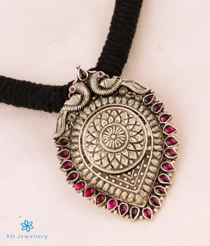 The Vyoma Silver Thread Necklace (Oxidised/Black)