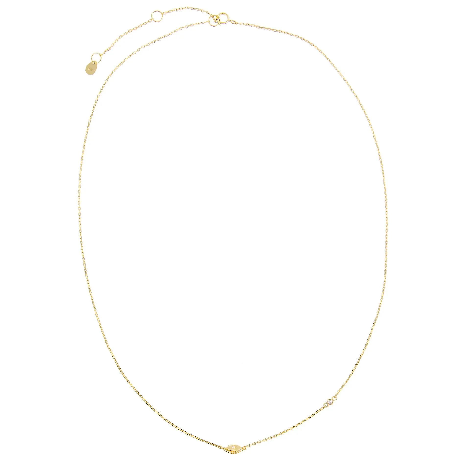 Tiny CZ Evil Eyelash Necklace