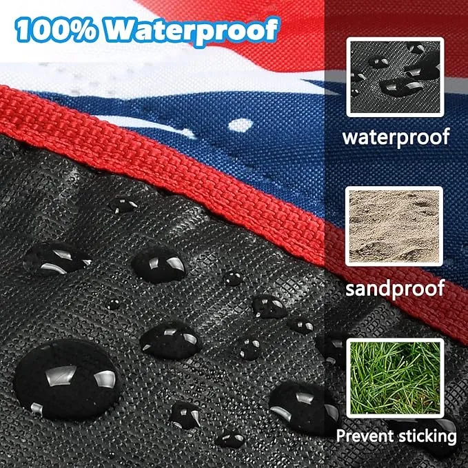 Tirrinia Extra Large Outdoor Waterproof Picnic Blanket, Sandproof & Waterproof Blanket for Beach, Park, Camping or Travel