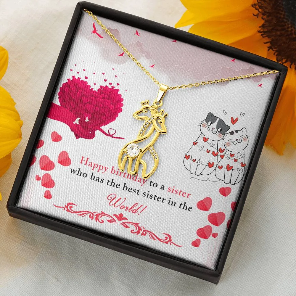 To the best sister-Giraffe Birthday Necklace for Sister, From Sister