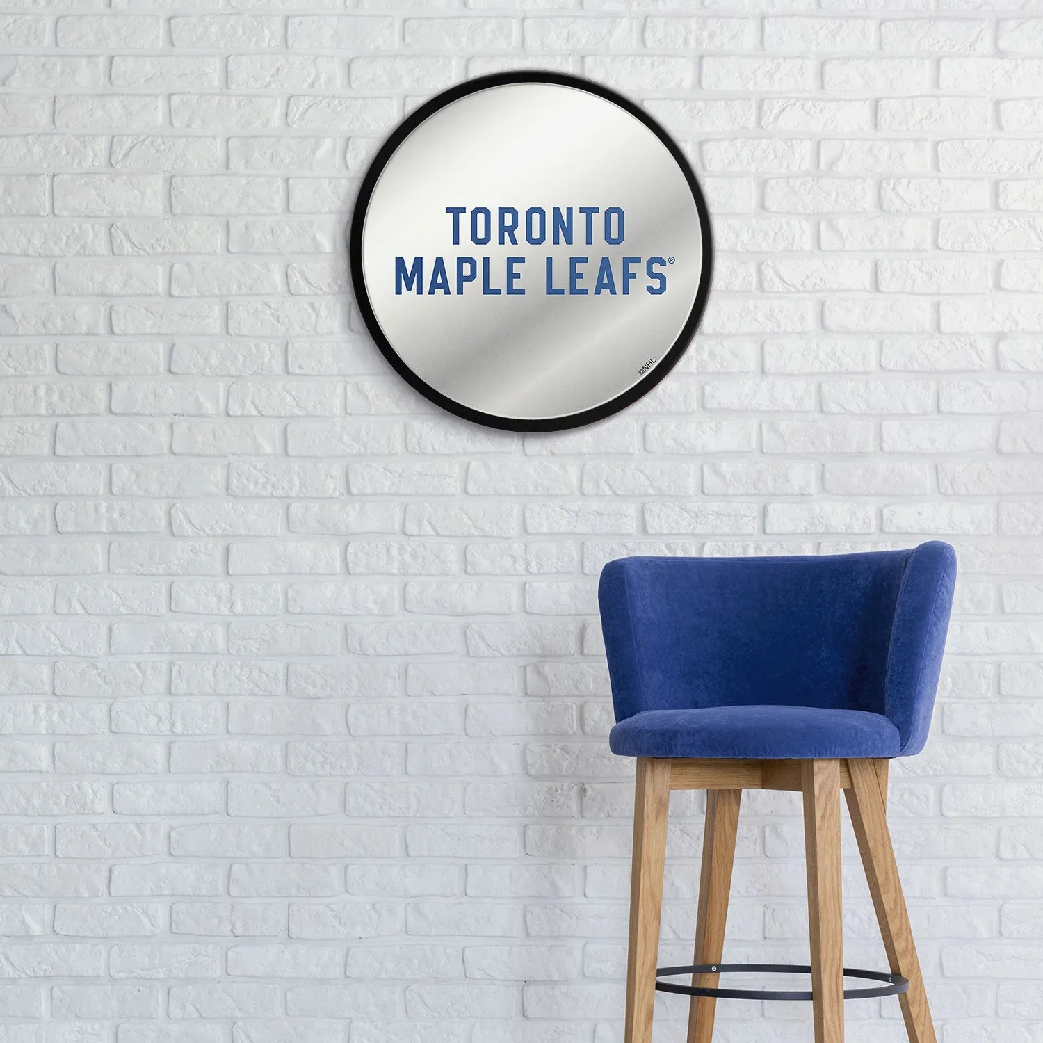 Toronto Maple Leafs: Secondary Logo - Modern Disc Mirrored Wall Sign
