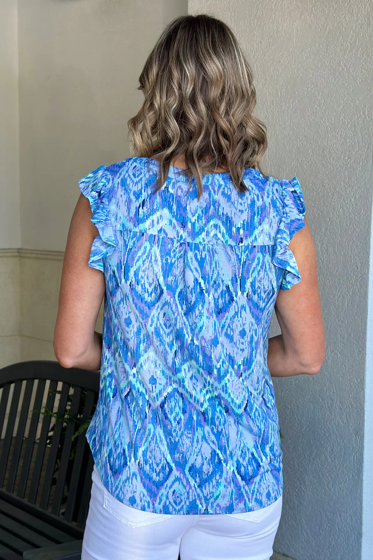 TPN Ocean Breeze Ruffle Sleeve Top