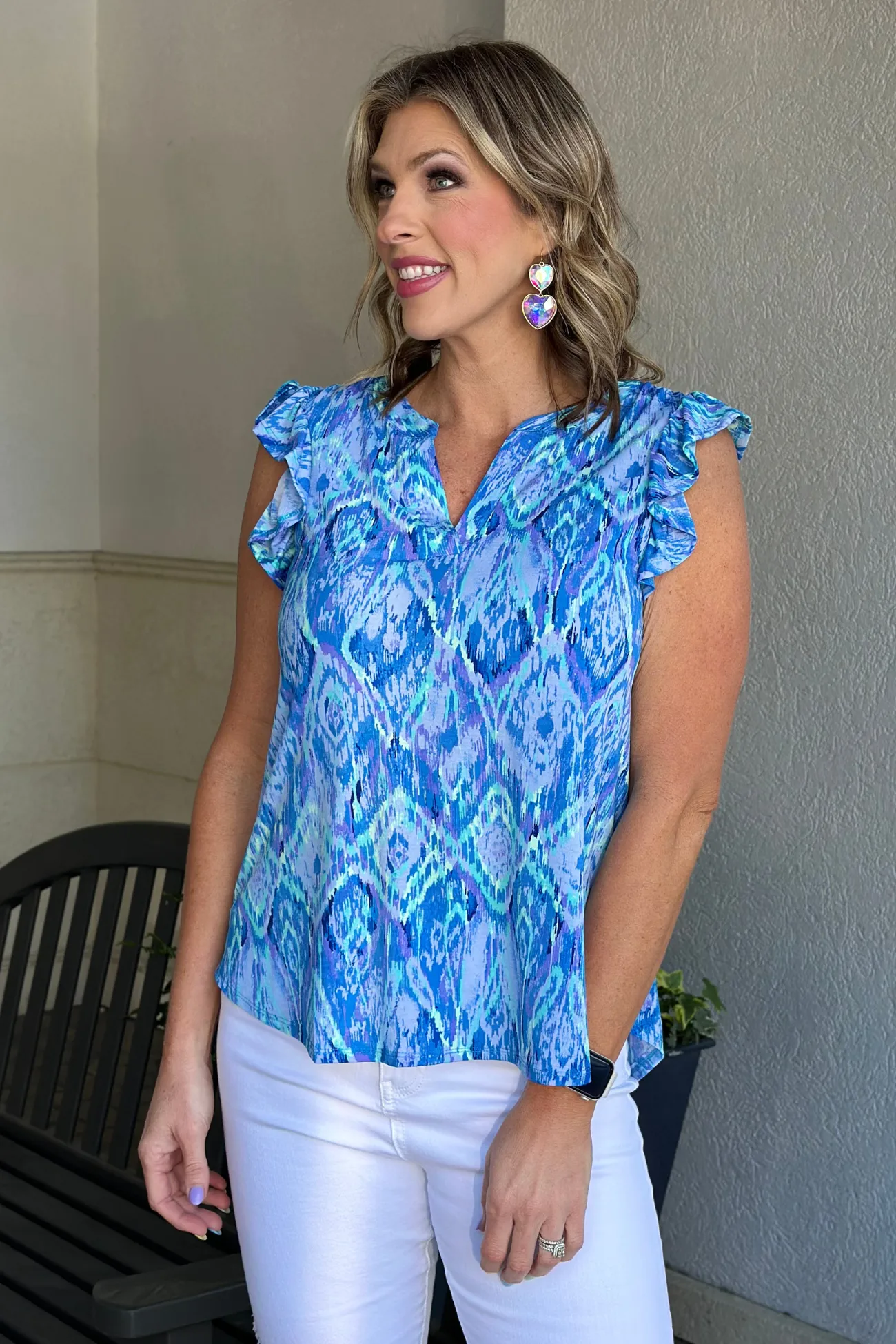 TPN Ocean Breeze Ruffle Sleeve Top