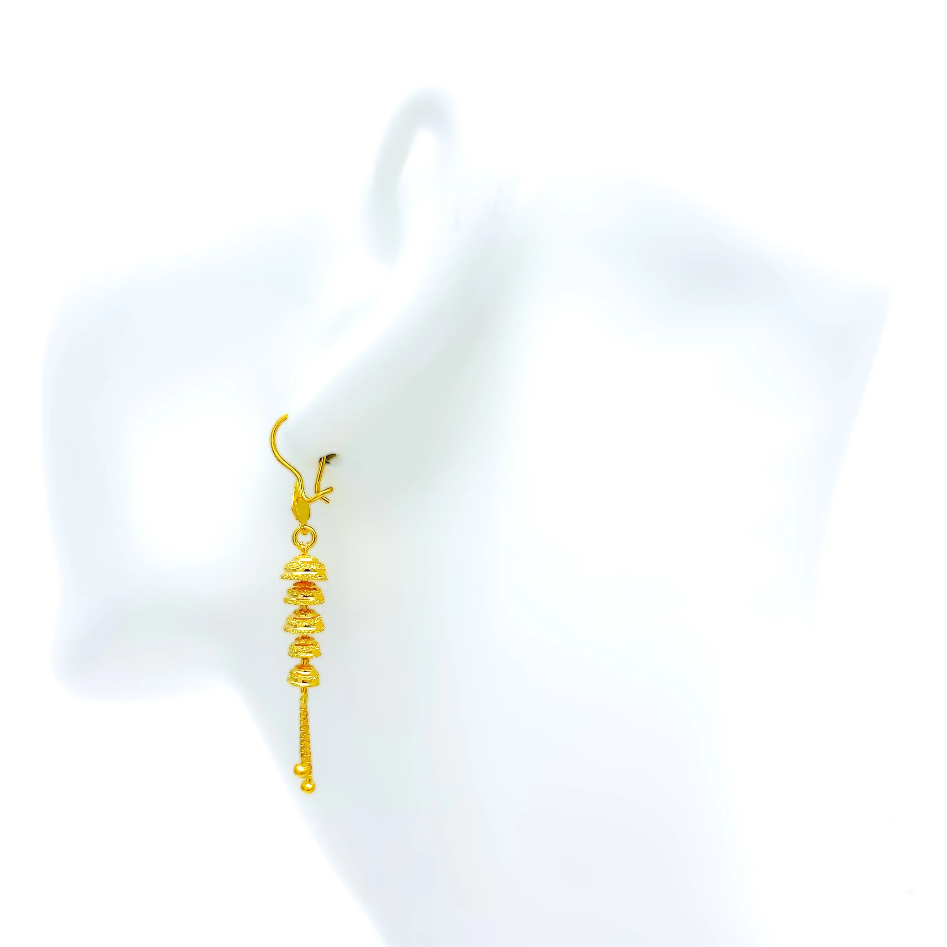 Trendy Chic 22K Gold Hook Earrings
