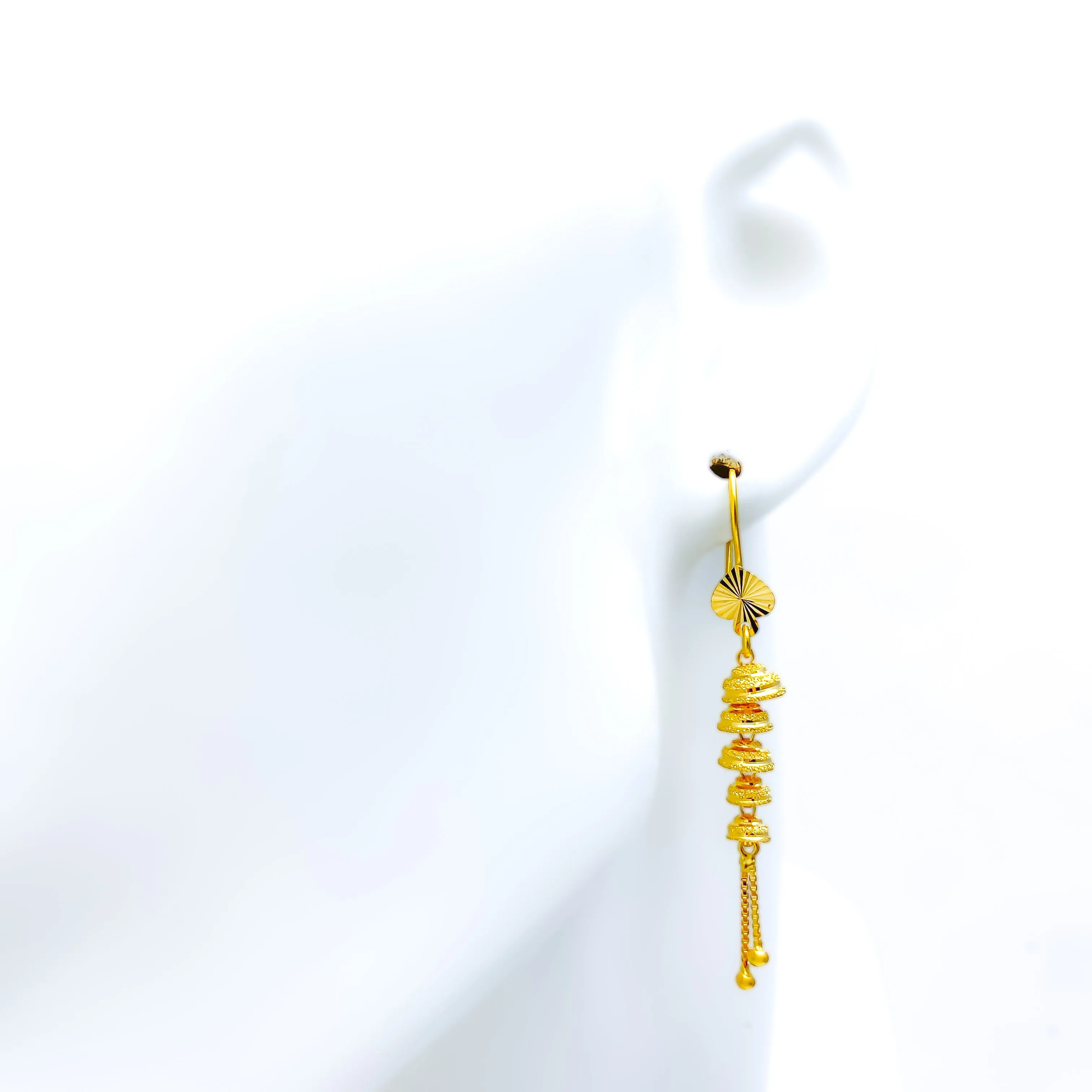 Trendy Chic 22K Gold Hook Earrings