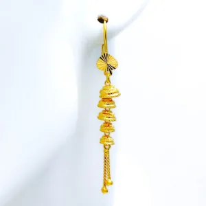 Trendy Chic 22K Gold Hook Earrings