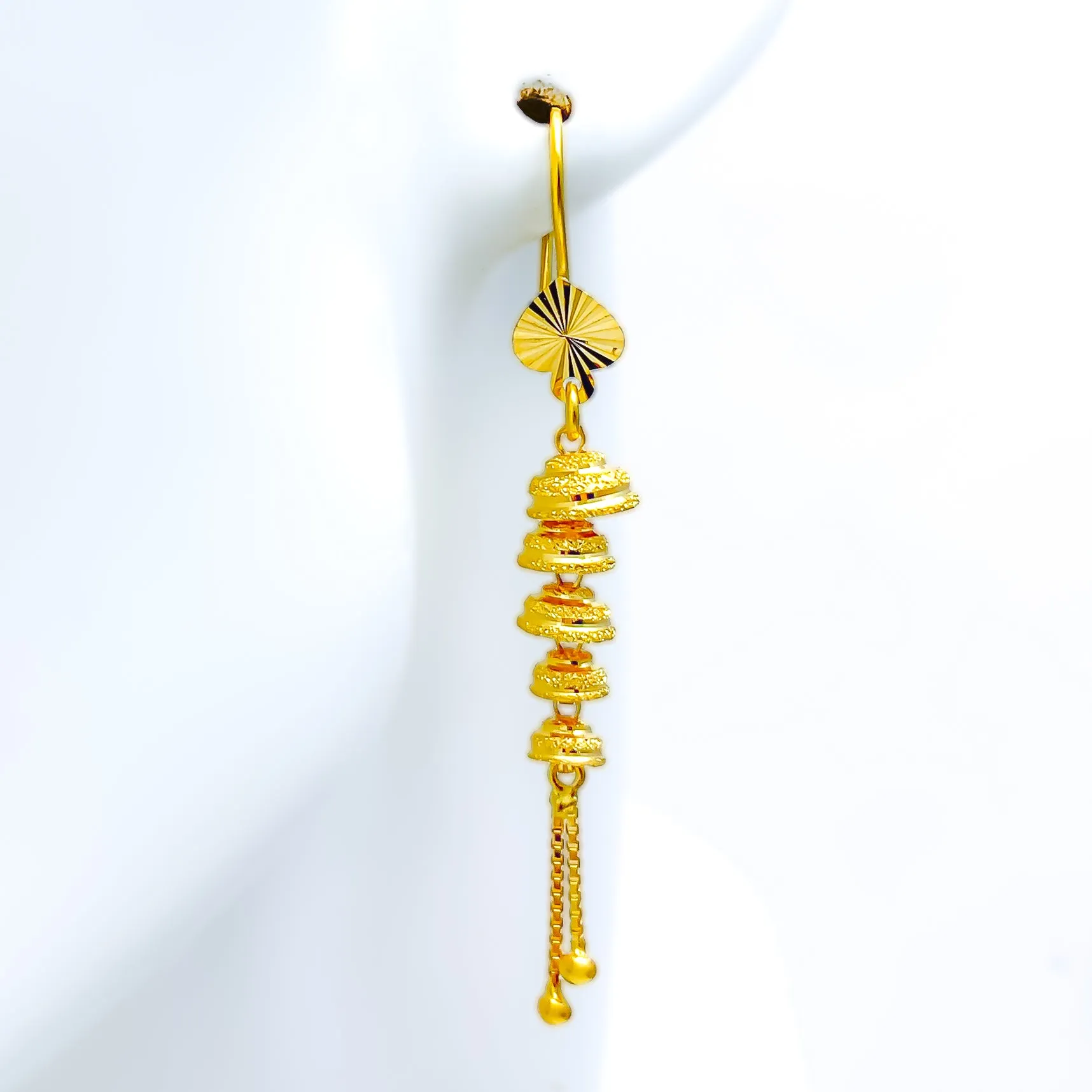 Trendy Chic 22K Gold Hook Earrings