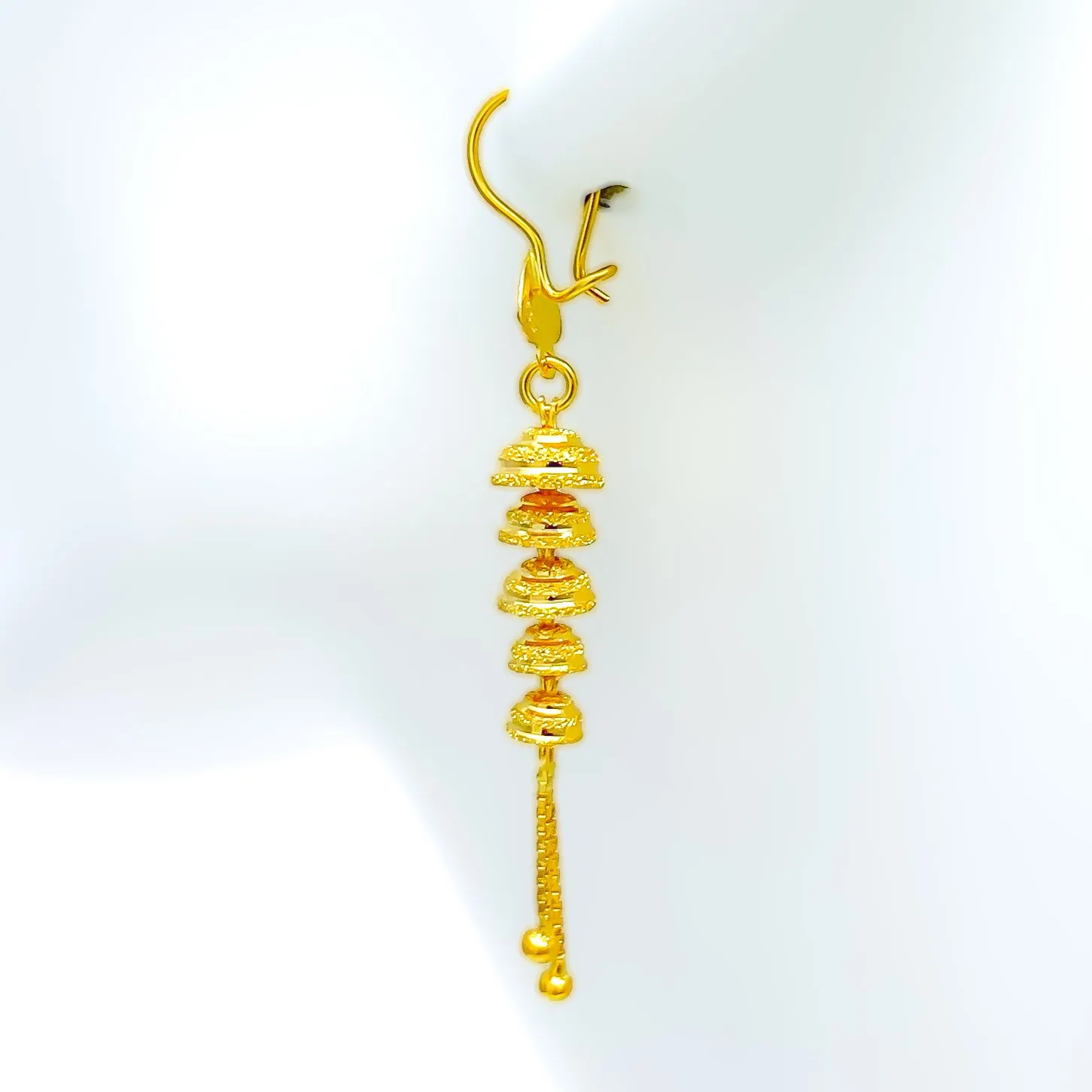 Trendy Chic 22K Gold Hook Earrings