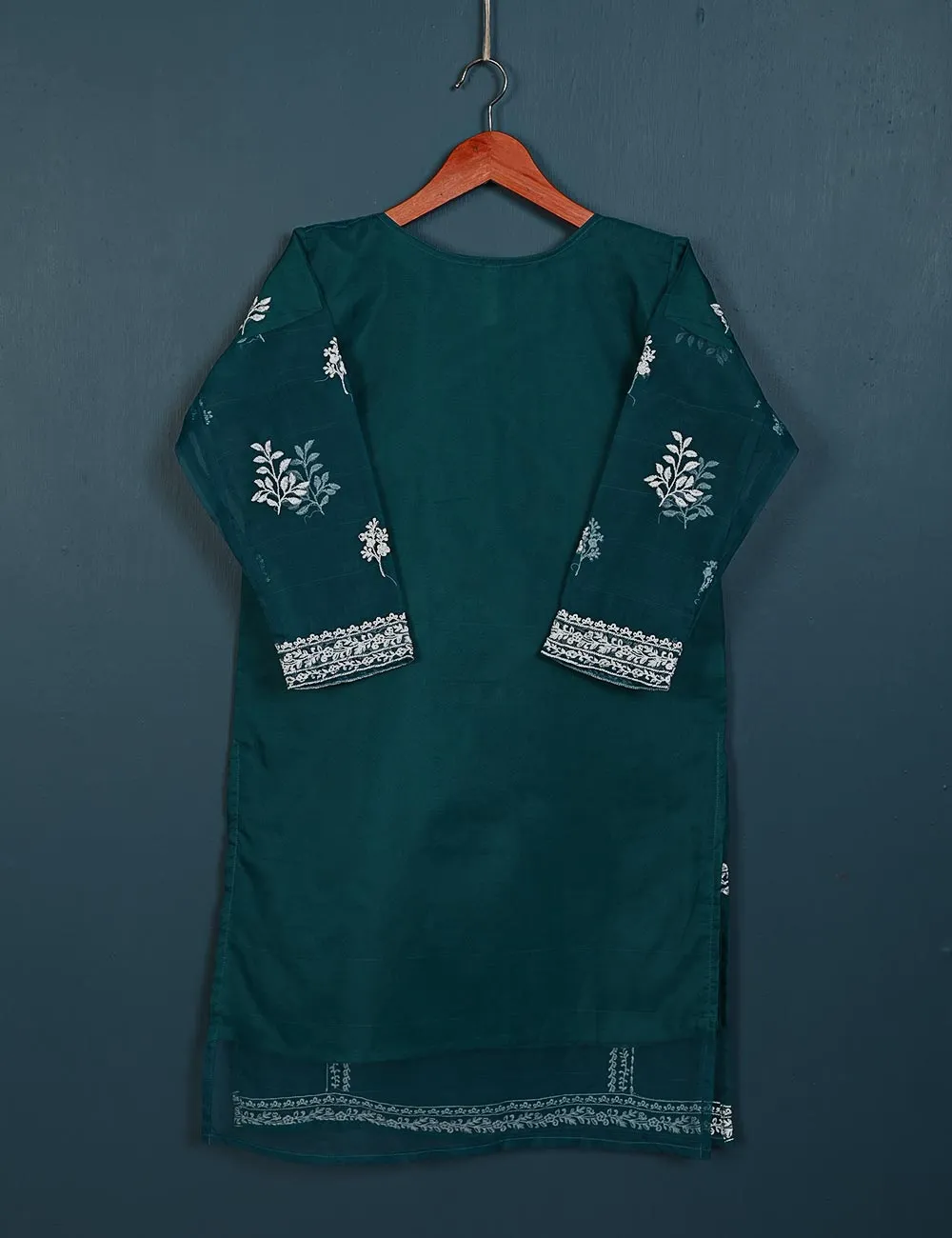 TS-142-Turquoise - Insignia - Organza Embroidered Kurti