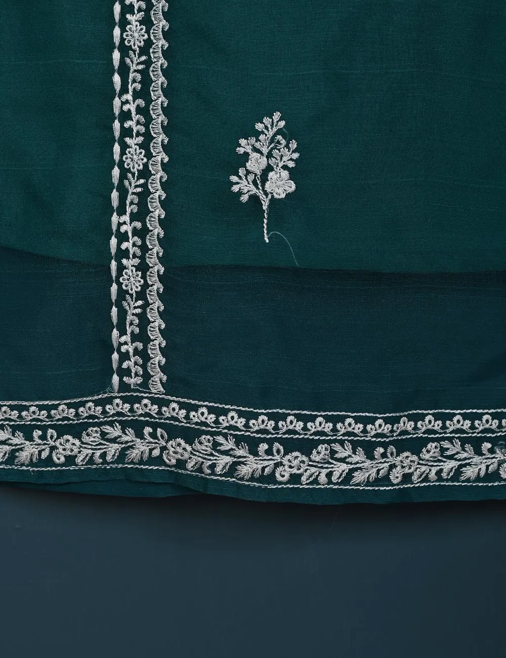 TS-142-Turquoise - Insignia - Organza Embroidered Kurti