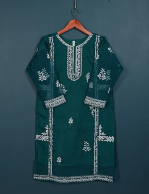 TS-142-Turquoise - Insignia - Organza Embroidered Kurti