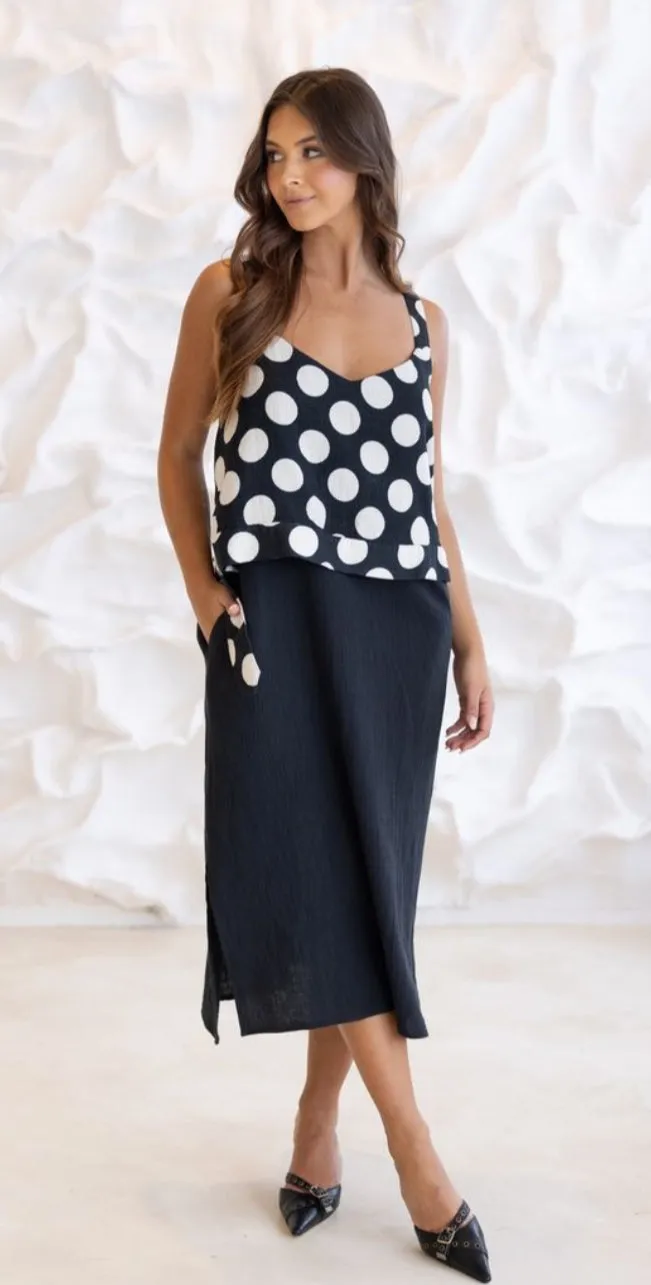 Two T's spot sleeveless dress
