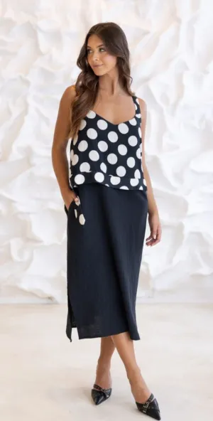 Two T's spot sleeveless dress