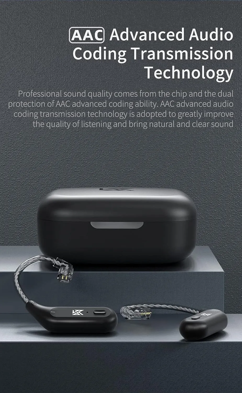 TWS   Earbuds Hook 2Pin Connector with Mic Support/30 Hours Playback,Kz-Az09 HD Bluetooth5.2 Ear Hook Compatible with 0.75/0.78Mm Pin Earphones/Headphones/Headsets for Sports (B Pin)