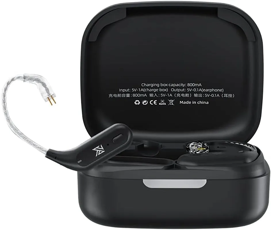 TWS   Earbuds Hook 2Pin Connector with Mic Support/30 Hours Playback,Kz-Az09 HD Bluetooth5.2 Ear Hook Compatible with 0.75/0.78Mm Pin Earphones/Headphones/Headsets for Sports (B Pin)